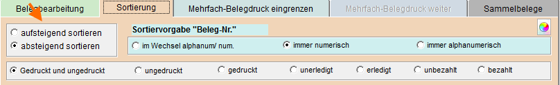 Belegliste_Sortierung