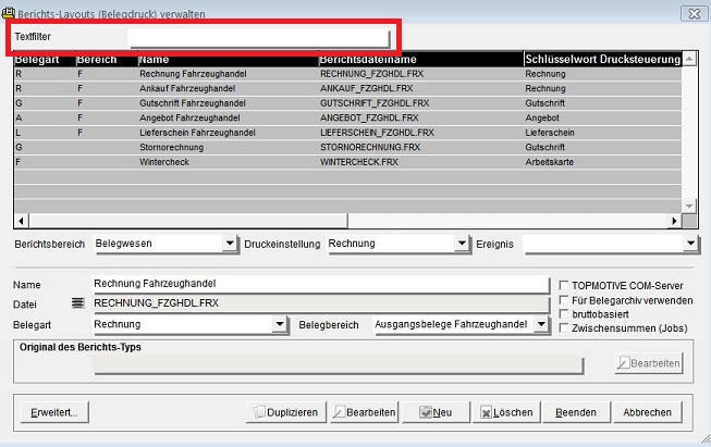 Berichtsverwaltung