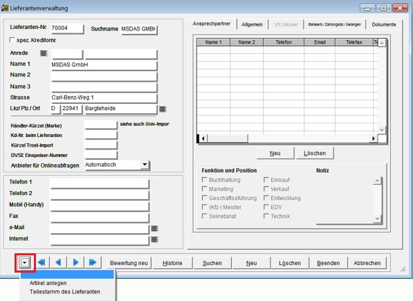 Lieferant Artikel